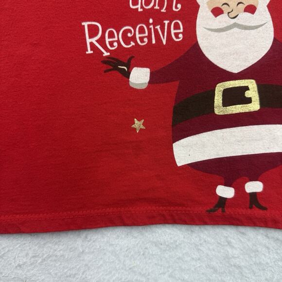 Christmas Shirt Womens Medium M Red Santa Claus Presents Long Sleeve Holiday - Picture 5 of 12
